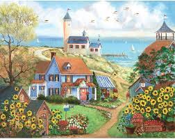 Ocean Coast Flower Market Jigsaw Puzzle