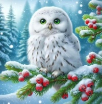 Owl In Snowy Tree Jigsaw Puzzle