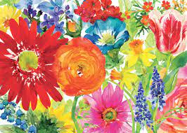 Desenhos de Painting Abundant Blooms Jigsaw Puzzle para colorir