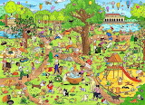 Painting Dog Park Jigsaw Puzzle