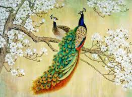 Painting of Peacocks Jigsaw Puzzle