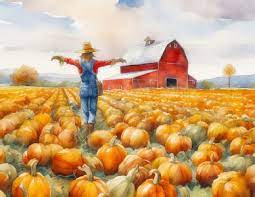 Pumpkin Field Scarecrow Jigsaw Puzzle