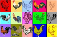 Roosters Mosaic Jigsaw Puzzle