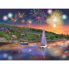 Sailboat Fireworks Jigsaw Puzzle