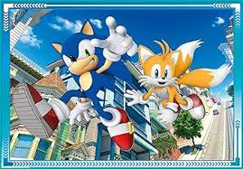 Desenhos de Sonic and Tails Jigsaw Puzzle para colorir