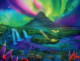 Desenhos de Stargazing Enchanted Aurora Jigsaw Puzzle para colorir