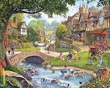Summer Village Life Gibsons Jigsaw Puzzle