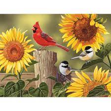 Sunflower Songbird Jigsaw Puzzle