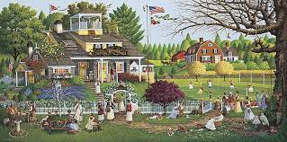 Tennis & Tea Club Charles Wysocki Jigsaw Puzzle