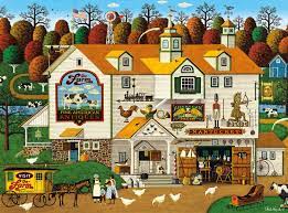 Desenhos de The Farm Charles Wysocki Puzzles Jigsaw para colorir