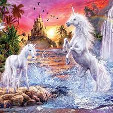 Unicorn Waterfall Sunset Jigsaw Puzzle