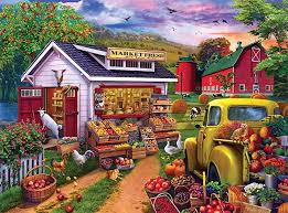 Vintage Farm Market Jigsaw PUzzle