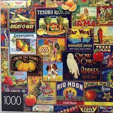 Vintage Fruit Labels Jigsaw Puzzle