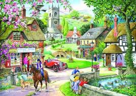 Vintage Village – Feeding The Ducks Jigsaw Puzzle