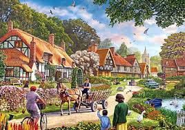 Vintage Village Rural Life Jigsaw Puzzle