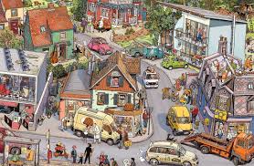 Desenhos de A Busy City Jigsaw Puzzle para colorir