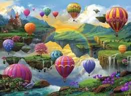Desenhos de Air Balloon Valley Jigsaw Puzzle para colorir