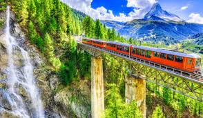 Desenhos de Alpine Train Jigsaw Puzzle para colorir