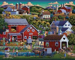 Desenhos de Amish Country – Dowdle Puzzles Jigsaw para colorir