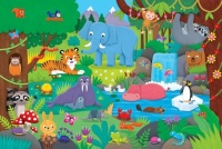 Desenhos de Animal Kingdom Art Jigsaw Puzzle para colorir