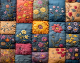 Desenhos de Antique Floral Patchwork Jigsaw Puzzle para colorir
