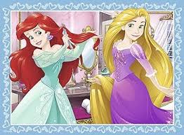 Desenhos de Ariel and Rapunzel – Disney Princess Jigsaw Puzzle para colorir