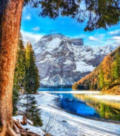 Desenhos de Autumn Alpine Lake Jigsaw Puzzle para colorir