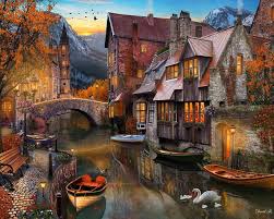 Desenhos de Autumn Canal Jigsaw Puzzle para colorir