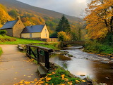 Desenhos de Autumn River House Jigsaw Puzzle para colorir