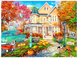 Autumn Townhouse Jigsaw Puzzle
