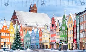 Desenhos de Bavarian Winter Town Jigsaw Puzzle para colorir