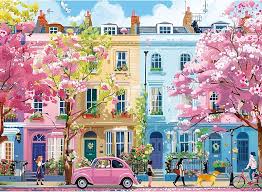 Beautiful Spring Street Jigsaw Puzzle