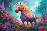 Desenhos de Beautiful Watercolor Unicorn Jigsaw Puzzle para colorir