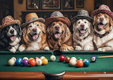 Billiard Club, Fun Puppy Jigsaw Puzzle