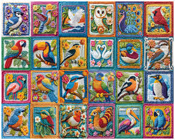 Desenhos de Bird Crochet Jigsaw Puzzle para colorir