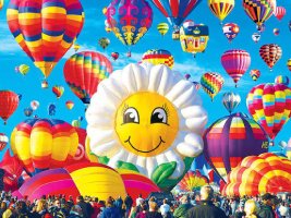 Desenhos de Blooming Hot Air Balloons Jigsaw Puzzle para colorir