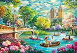 Desenhos de Bow Bridge Boating Jigsaw Puzzle para colorir