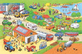 Desenhos de Bustling Summer Jigsaw Puzzle para colorir