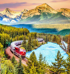 Desenhos de Canadian Rockies Railway Jigsaw Puzzle para colorir