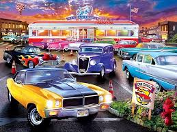 Desenhos de Car Show Vintage Jigsaw Puzzle para colorir