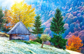Desenhos de Carpathian Cabin Jigsaw Puzzle para colorir