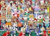 Desenhos de Cat Basketball Jigsaw Puzzle para colorir