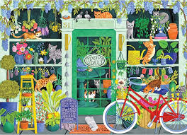 Desenhos de Cats at the Plant Shop Jigsaw Puzzle para colorir