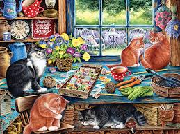 Cats in The Garden Shed Jigsaw Puzzle
