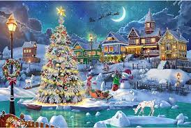 Desenhos de Christmas and Holiday: Snow Scene Jigsaw Puzzle para colorir