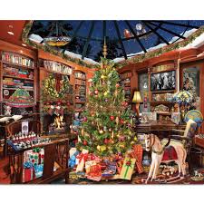 Desenhos de Christmas Eve Scene Jigsaw Puzzle para colorir