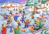 Desenhos de Christmas, Fun In The Snow Jigsaw Puzzle para colorir