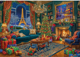 Desenhos de Christmas in Paris Jigsaw Puzzle para colorir