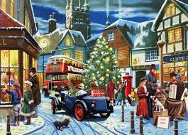 Desenhos de Christmas Streets Jigsaw Puzzle para colorir