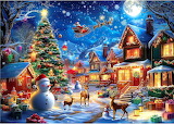 Desenhos de Christmas Village Jigsaw Puzzle 4 para colorir